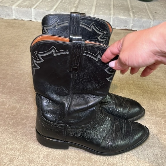 Luchesse black ostrich boots T005002 size 8.5 - Picture 2 of 11